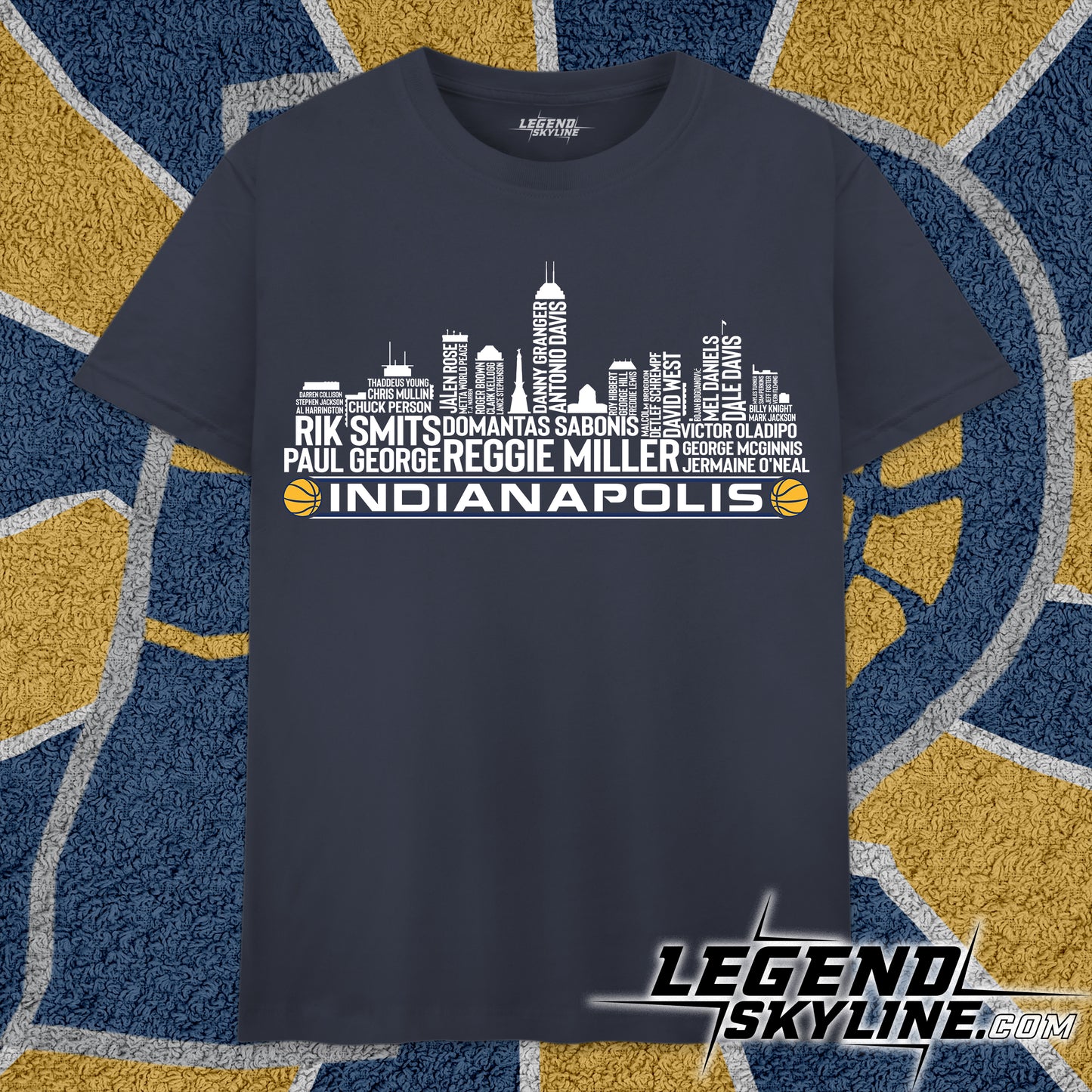 Indiana Basketball Team All Time Legends Indianapolis City Skyline Shirt