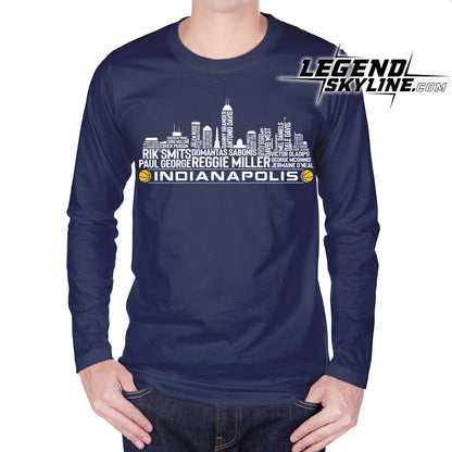 Indiana Basketball Team All Time Legends Indianapolis City Skyline Shirt