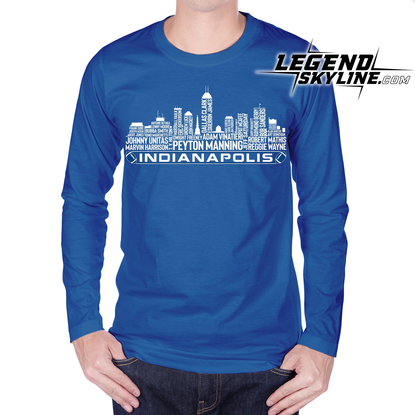 Indianapolis Football Greatest Of All Time Team Legend Indianapolis City Skyline Shirt