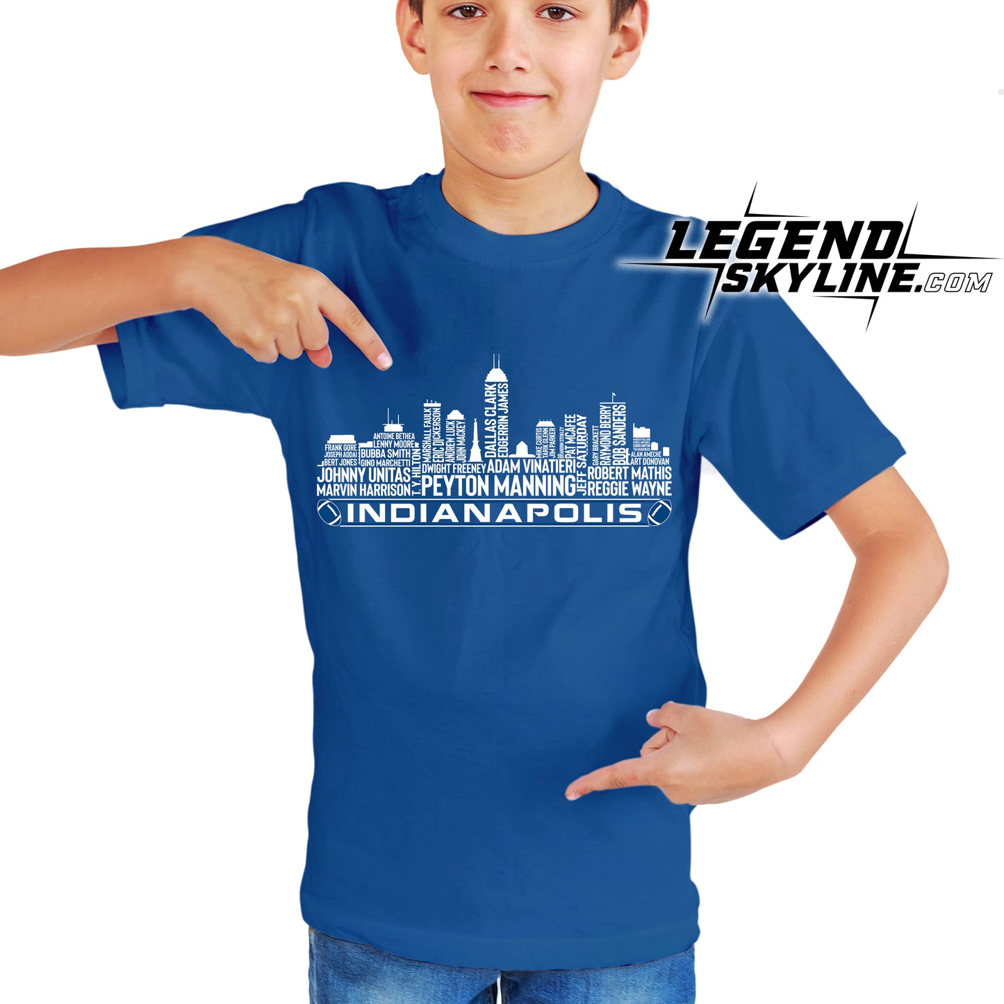 Indianapolis Football Greatest Of All Time Team Legend Indianapolis City Skyline Shirt