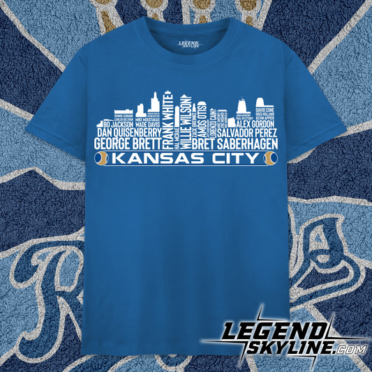 Kansas City Baseball Greatest Of All Time Team Legend Kansas City Skyline Shirt