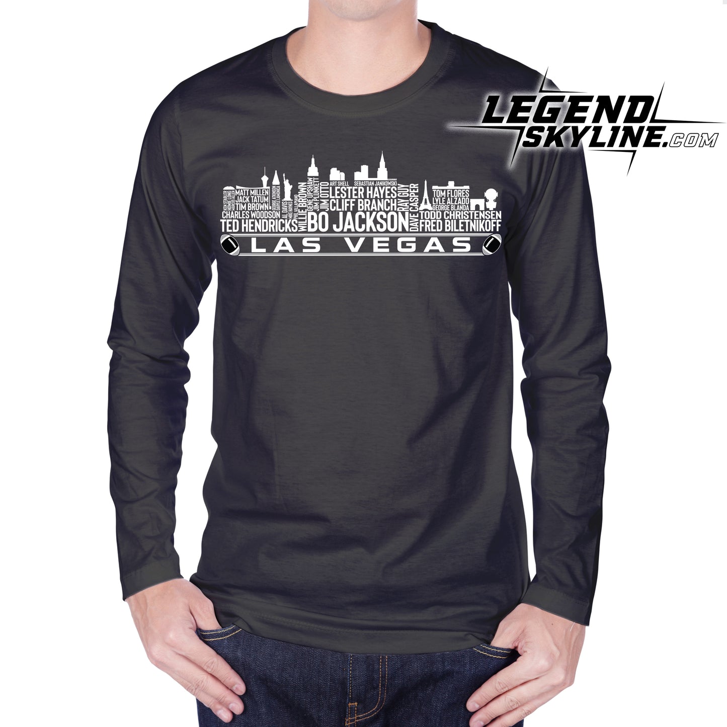 Las Vegas Football Greatest Of All Time Team Legend Las Vegas City Skyline Shirt