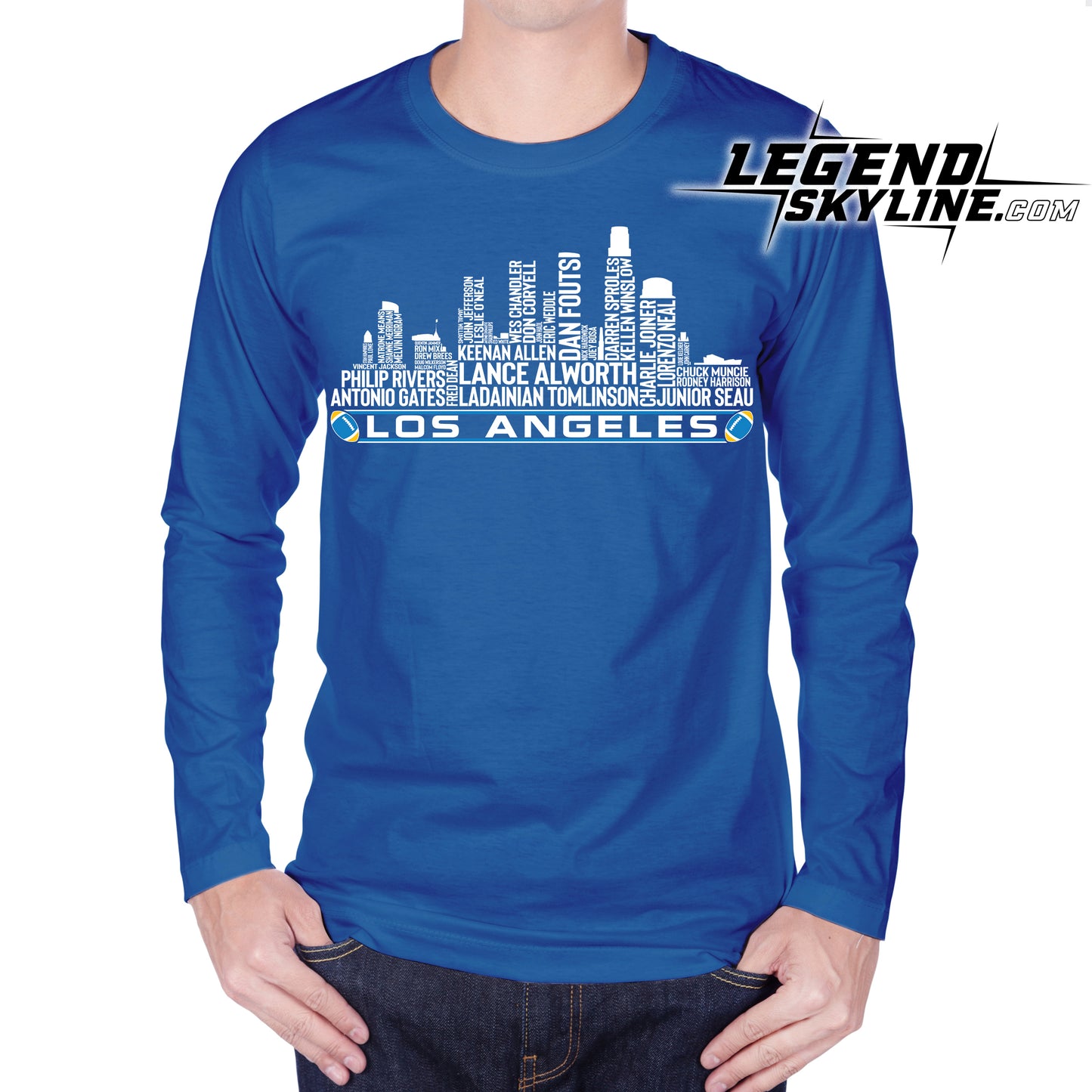Los Angeles Football Greatest Of All Time Team Legend Los Angeles City Skyline Shirt