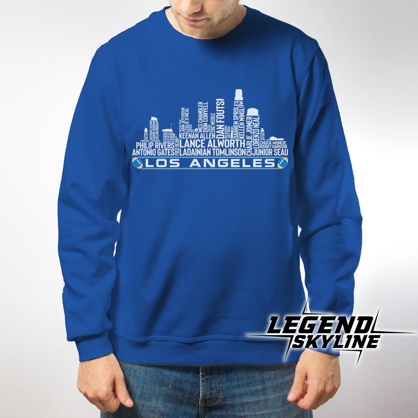 Los Angeles Football Greatest Of All Time Team Legend Los Angeles City Skyline Shirt