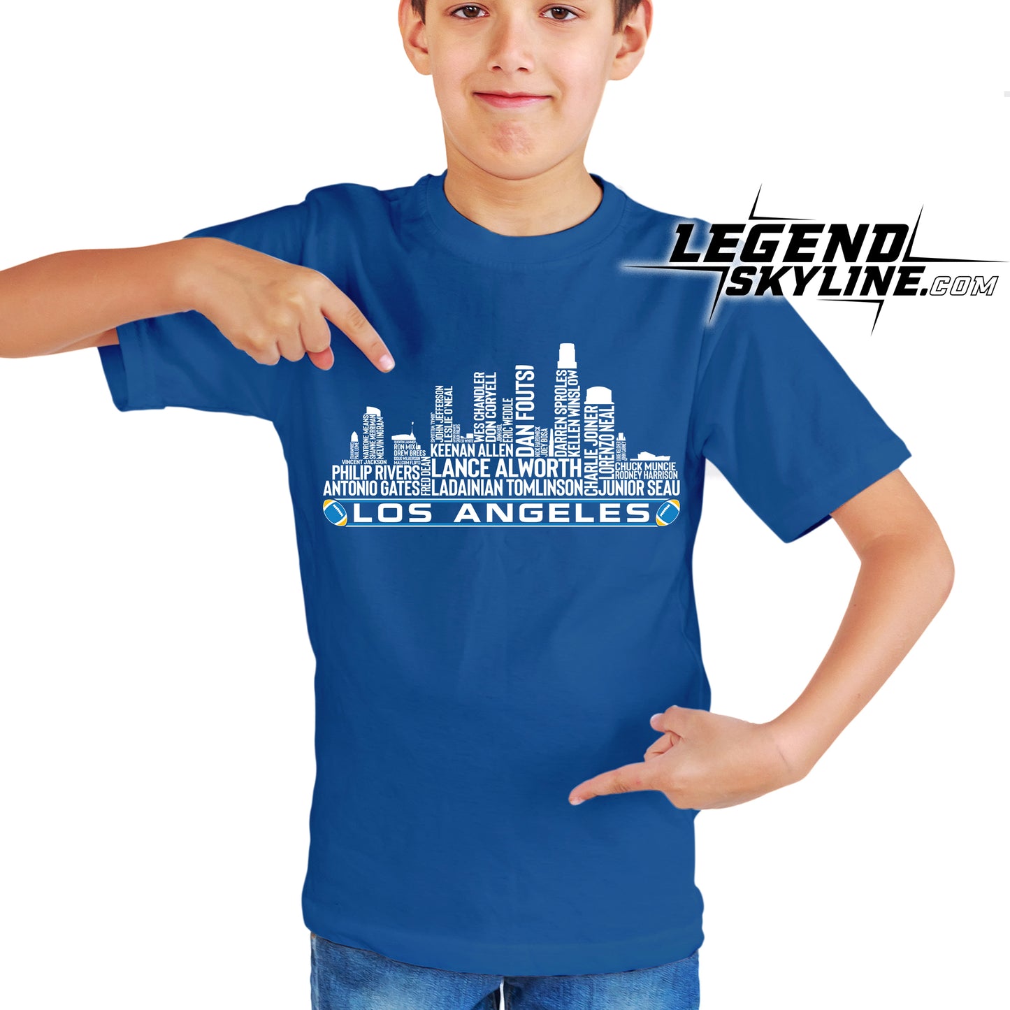 Los Angeles Football Greatest Of All Time Team Legend Los Angeles City Skyline Shirt