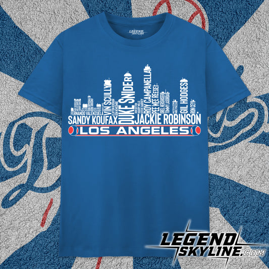 Los Angeles Baseball Greatest Of All Time Team Legend Los Angeles City Skyline Shirt