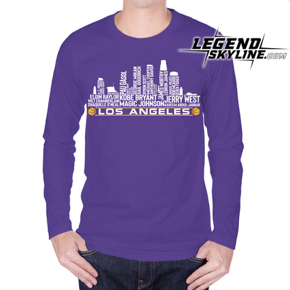 Los Angeles L Basketball Greatest Of All Time Team Legend Los Angeles City Skyline Shirt