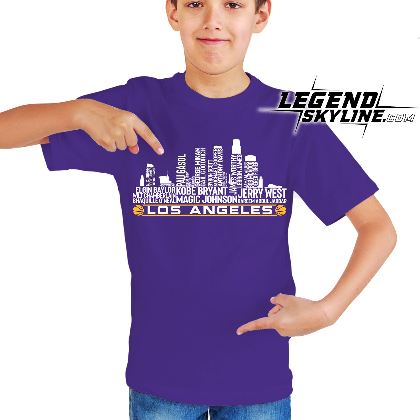 Los Angeles L Basketball Greatest Of All Time Team Legend Los Angeles City Skyline Shirt