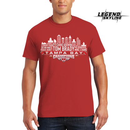 Tampa Bay Dream Team Football LV Champions 2021, Tampa Bay City Skyline Shirt