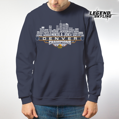 Denver Dream Team Basketball Champions 2023, Denver City Skyline Shirt