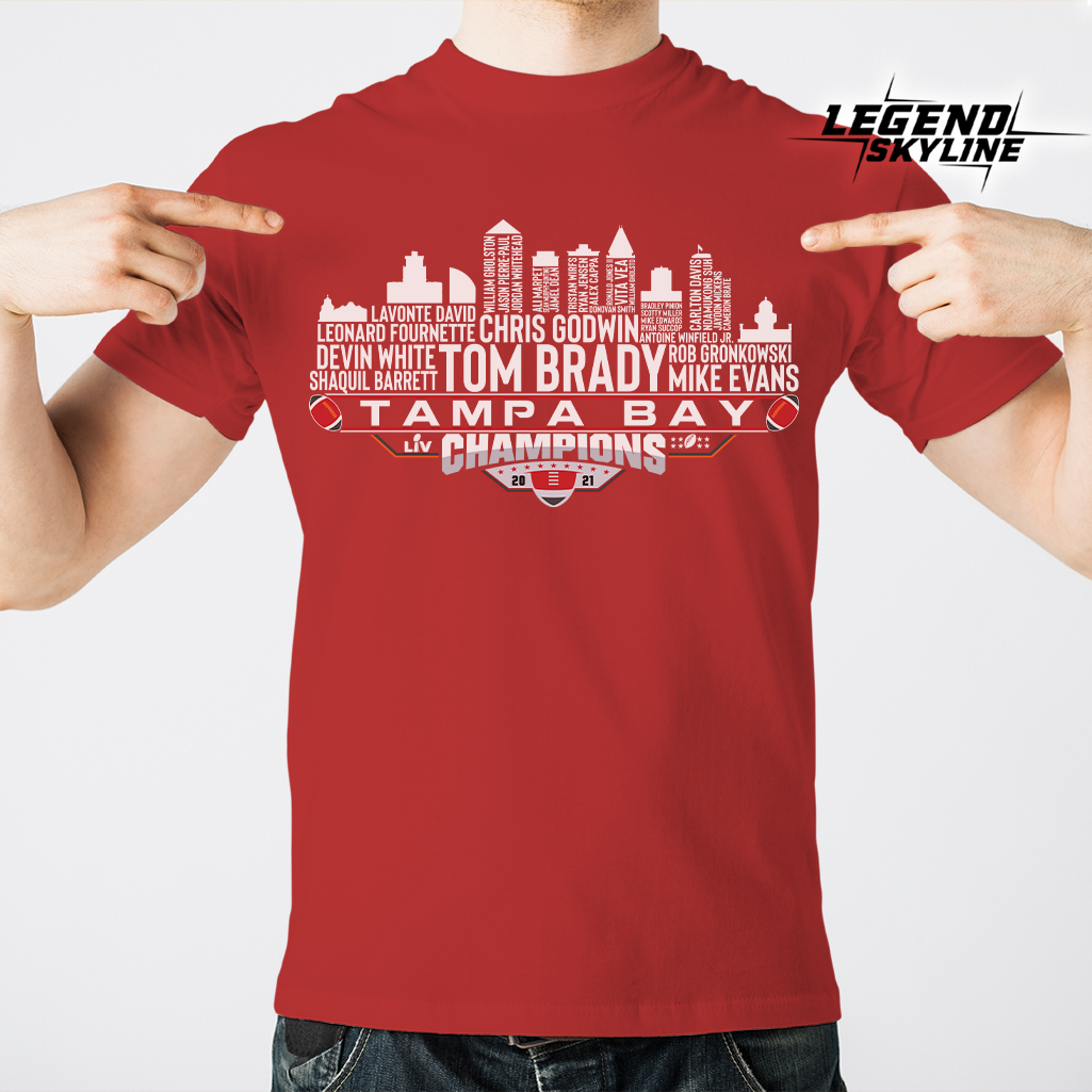 Tampa Bay Dream Team Football LV Champions 2021, Tampa Bay City Skyline Shirt