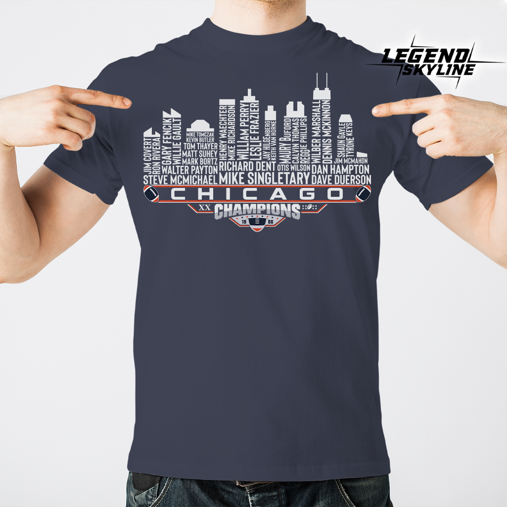 Chicago Dream Team Football XX Champions 1986, Chicago City Skyline Shirt