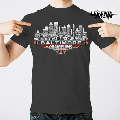Baltimore Dream Team Baseball Champions 1983, Baltimore City Skyline Shirt