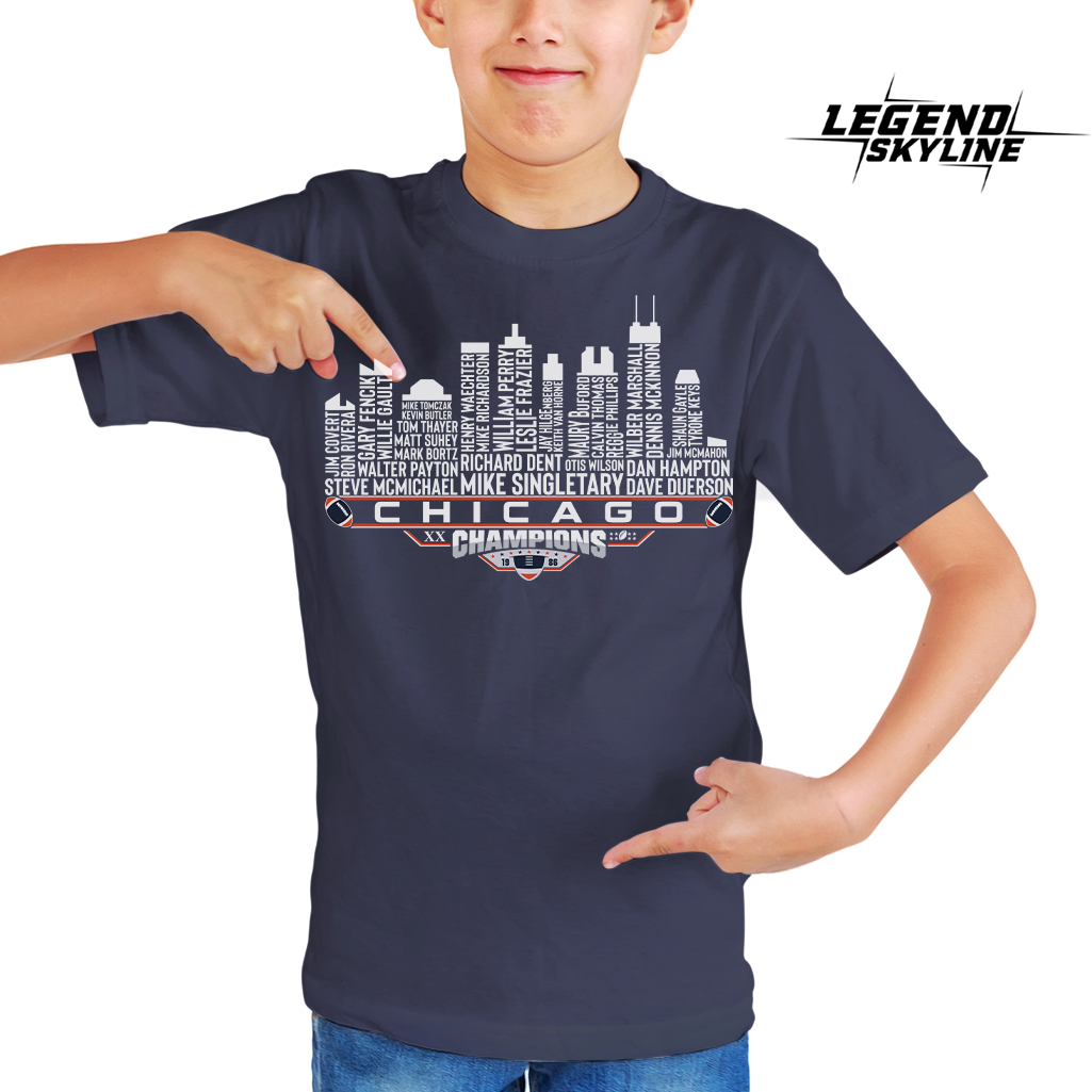 Chicago Dream Team Football XX Champions 1986, Chicago City Skyline Shirt
