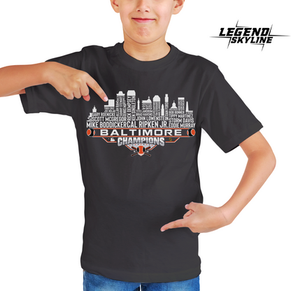 Baltimore Dream Team Baseball Champions 1983, Baltimore City Skyline Shirt