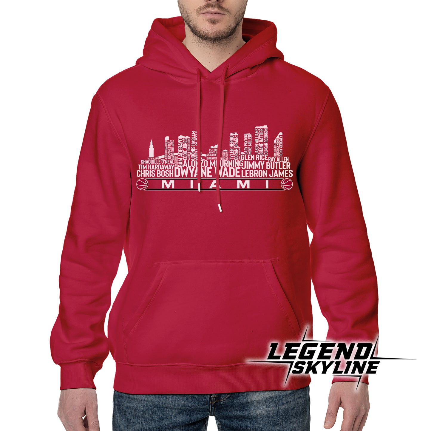 Miami Basketball Team All Time Legends Miami City Skyline Shirt