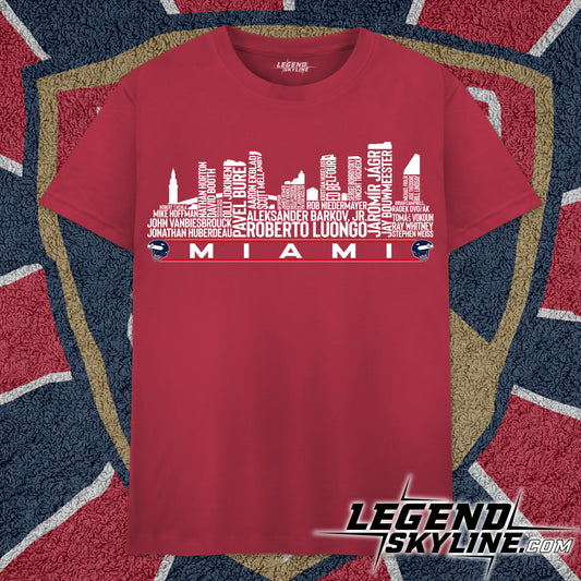 Florida Hockey Team All Time Legends Miami City Skyline Shirt