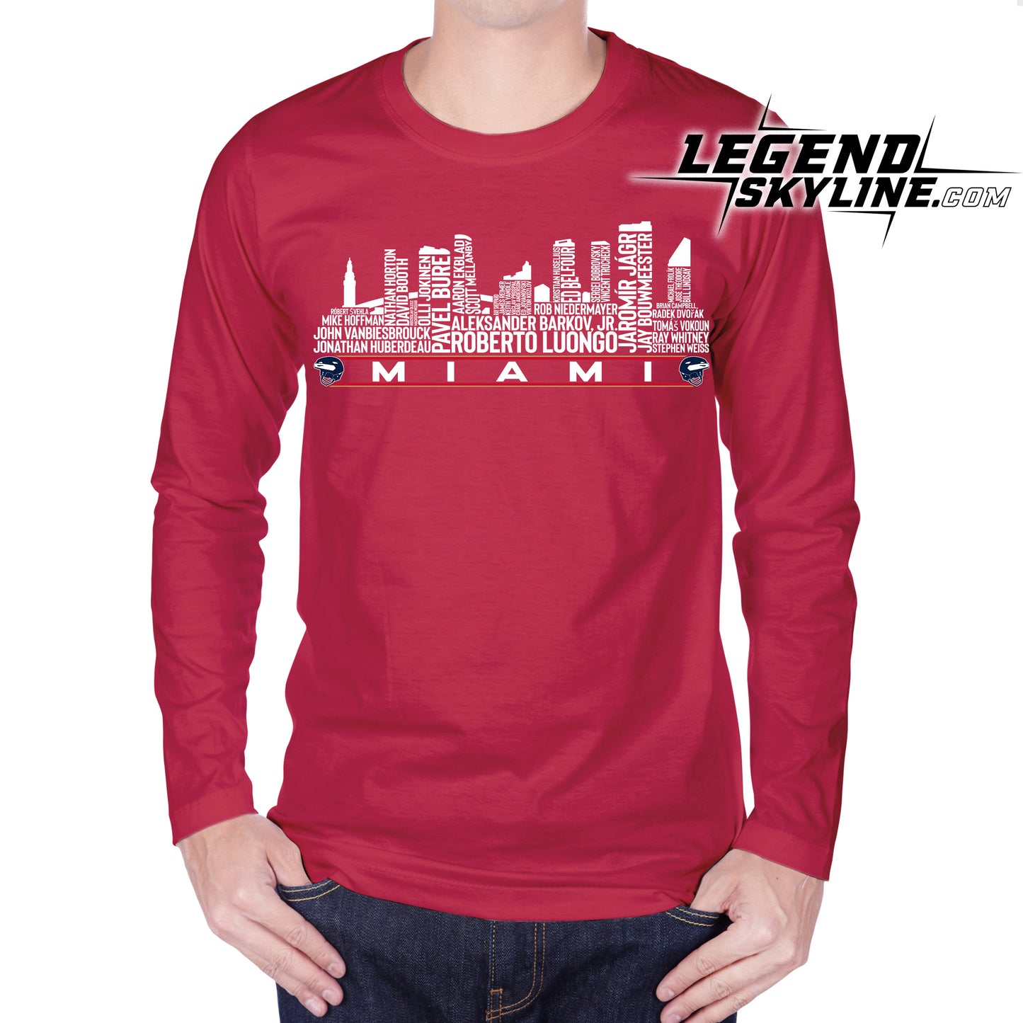 Florida Hockey Team All Time Legends Miami City Skyline Shirt