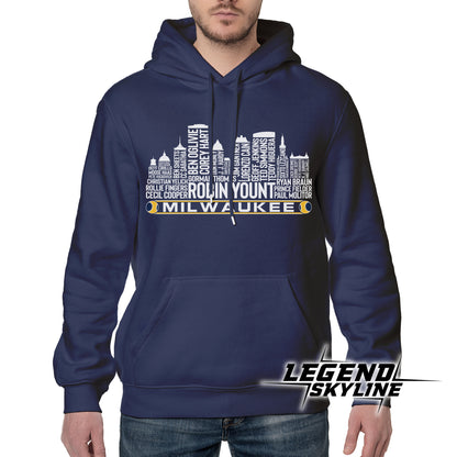 Milwaukee Baseball Greatest Of All Time Team Legend Milwaukee City Skyline Shirt