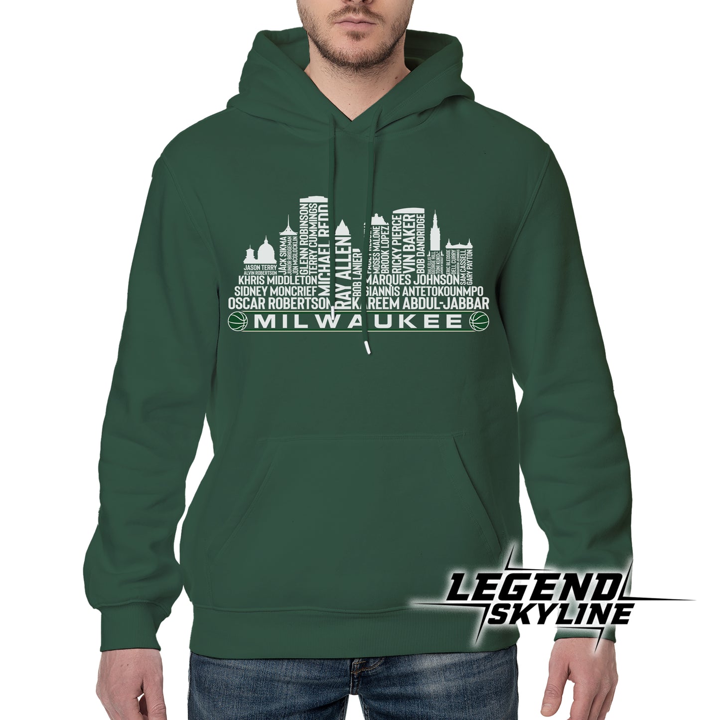 Milwaukee Basketball Team All Time Legends Milwaukee City Skyline Shirt