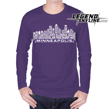 Minnesota Football Greatest Of All Time Team Legend Minneapolis City Skyline Shirt