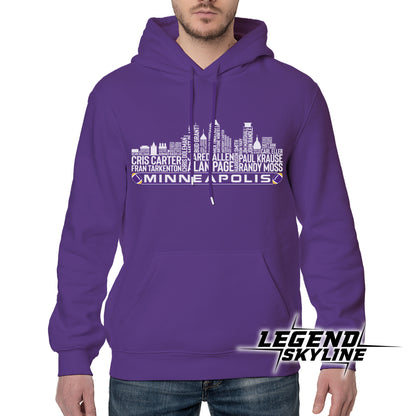 Minnesota Football Greatest Of All Time Team Legend Minneapolis City Skyline Shirt