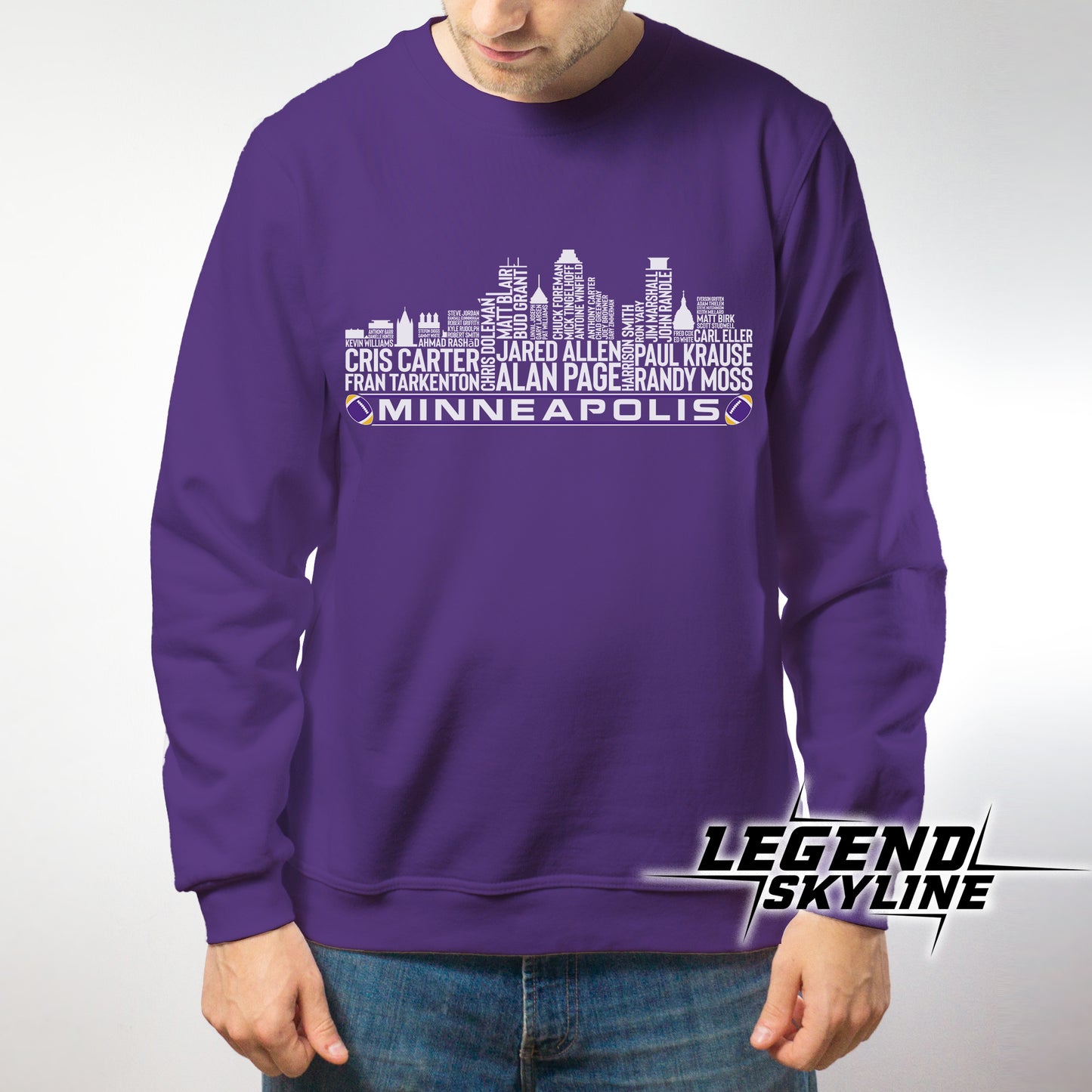 Minnesota Football Greatest Of All Time Team Legend Minneapolis City Skyline Shirt