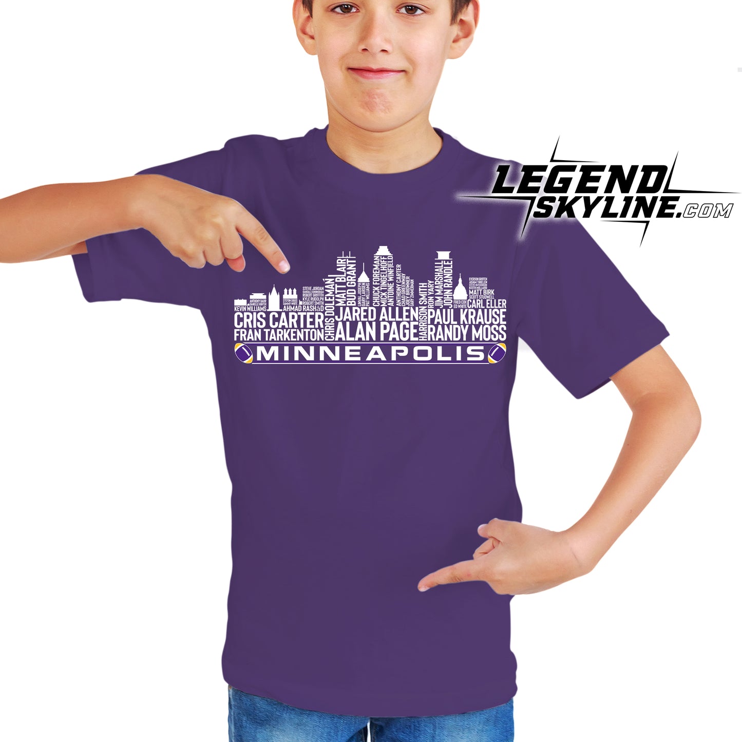 Minnesota Football Greatest Of All Time Team Legend Minneapolis City Skyline Shirt