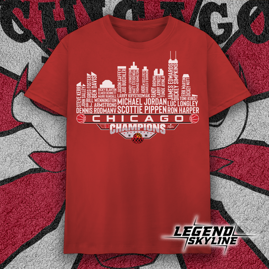 Chicago Dream Team Basketball Champions 1996, Chicago City Skyline Shirt