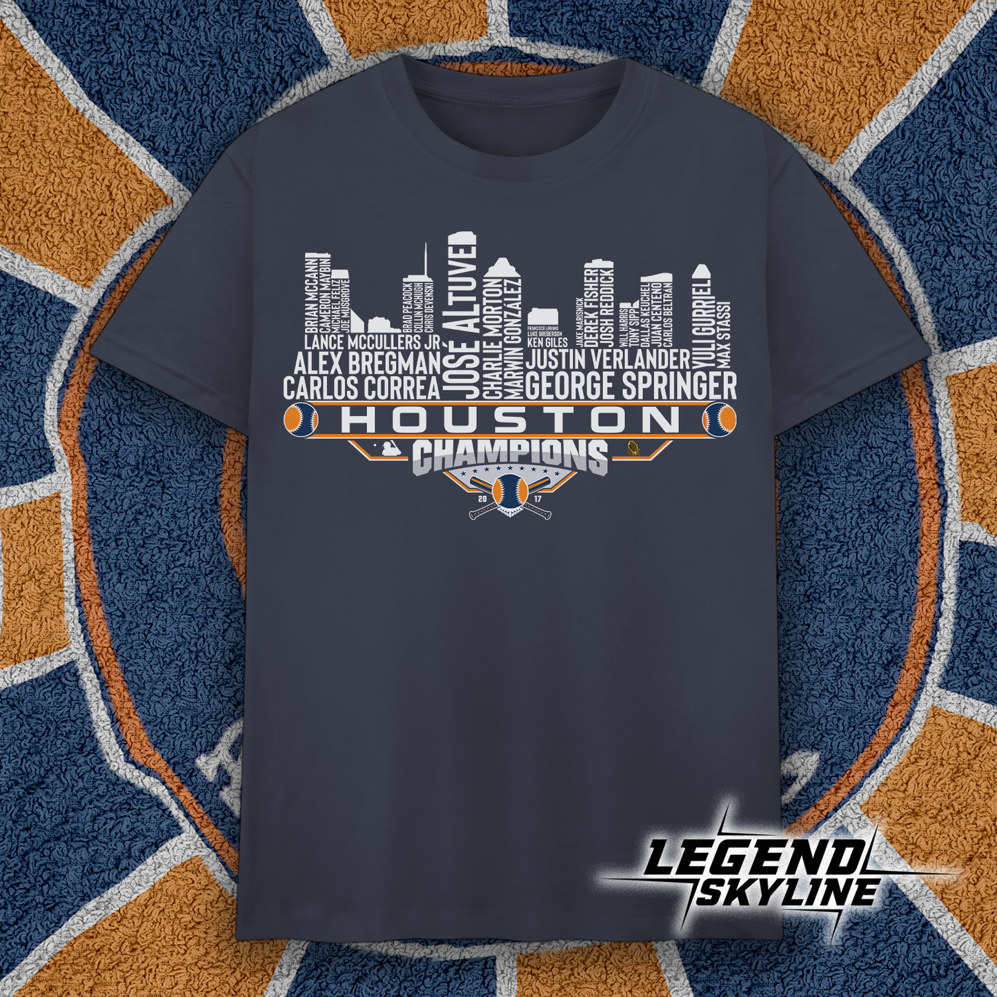 Houston Dream Team Baseball Champions 2017, Houston City Skyline Shirt