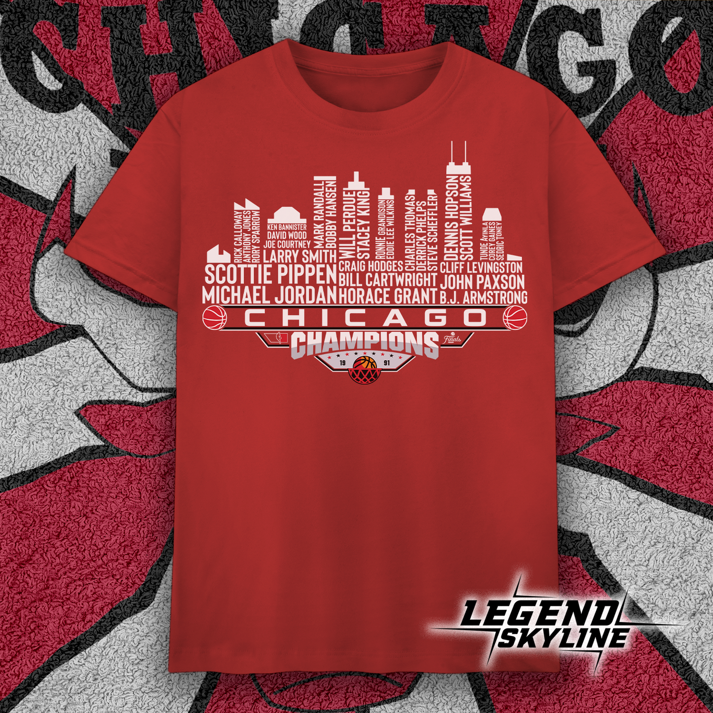 Chicago Dream Team Basketball Champions 1991, Chicago City Skyline Shirt