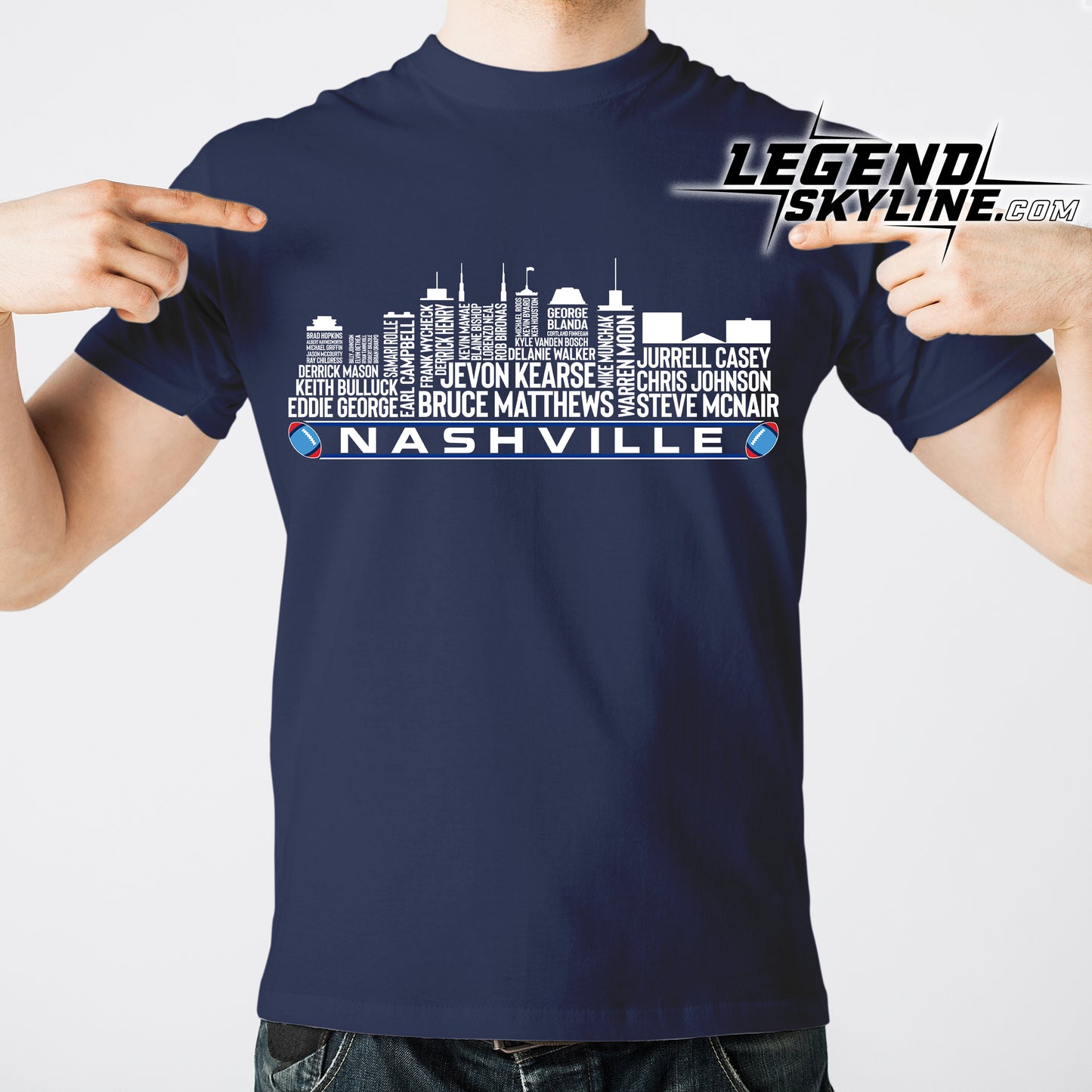 Tennessee Football Greatest Of All Time Team Legend Nashville City Skyline Shirt