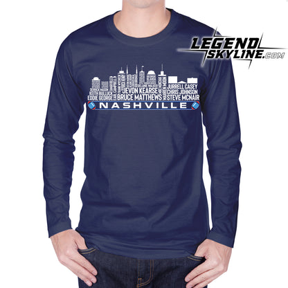 Tennessee Football Greatest Of All Time Team Legend Nashville City Skyline Shirt