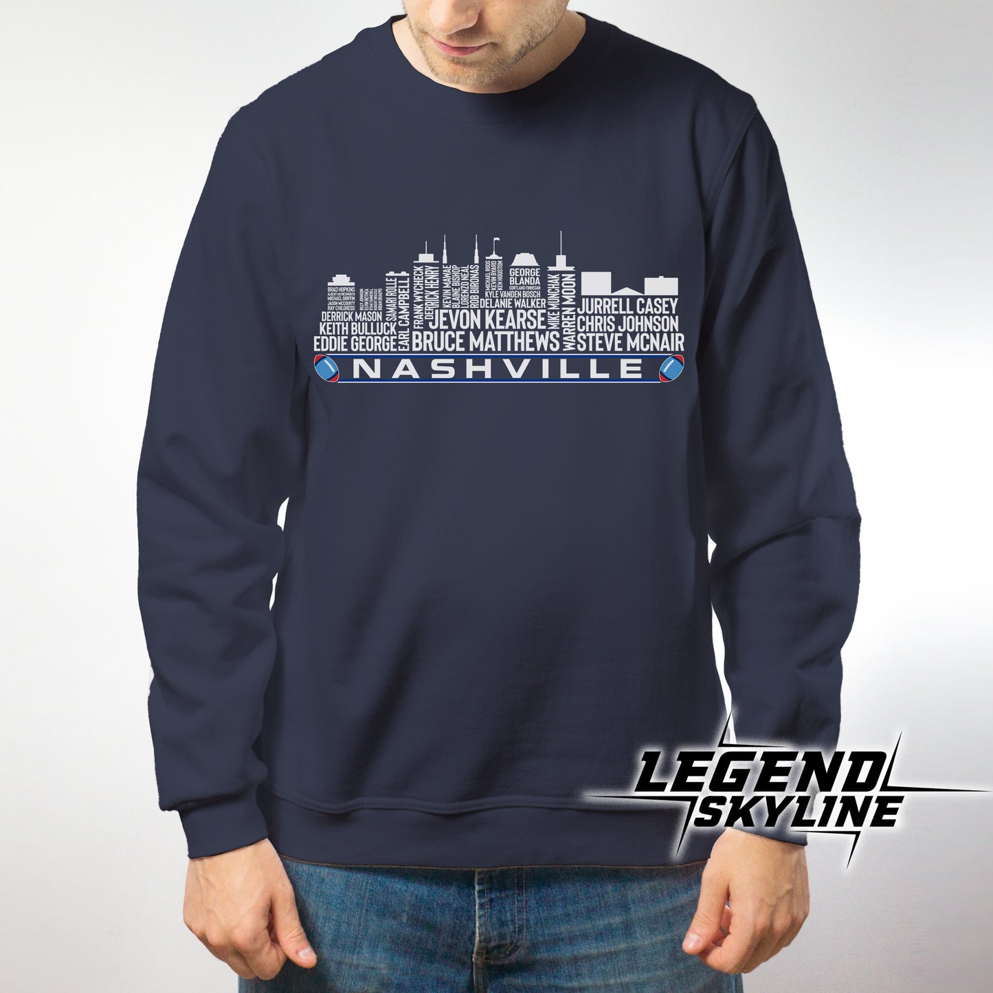 Tennessee Football Greatest Of All Time Team Legend Nashville City Skyline Shirt