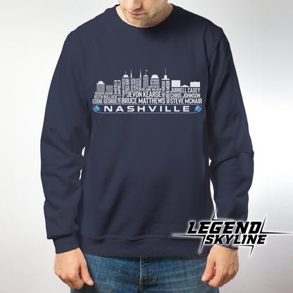 Tennessee Football Greatest Of All Time Team Legend Nashville City Skyline Shirt