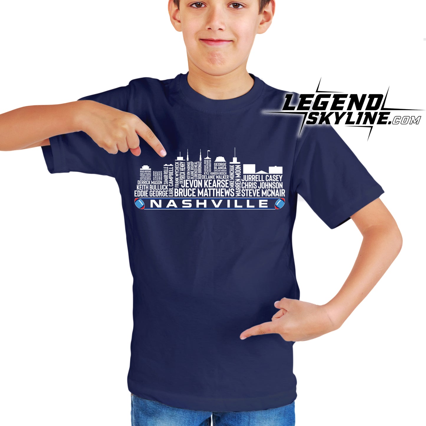 Tennessee Football Greatest Of All Time Team Legend Nashville City Skyline Shirt