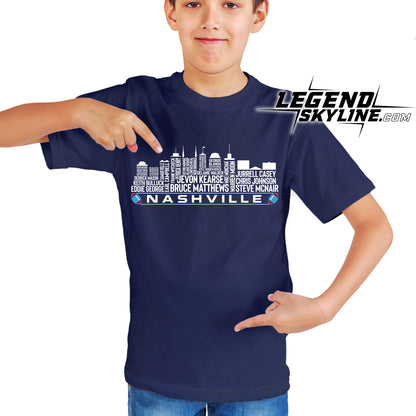 Tennessee Football Greatest Of All Time Team Legend Nashville City Skyline Shirt