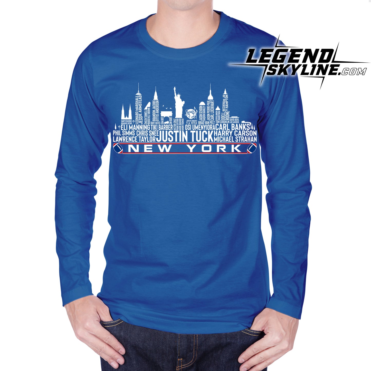 New York Football Greatest Of All Time Team Legend New York City Skyline Shirt