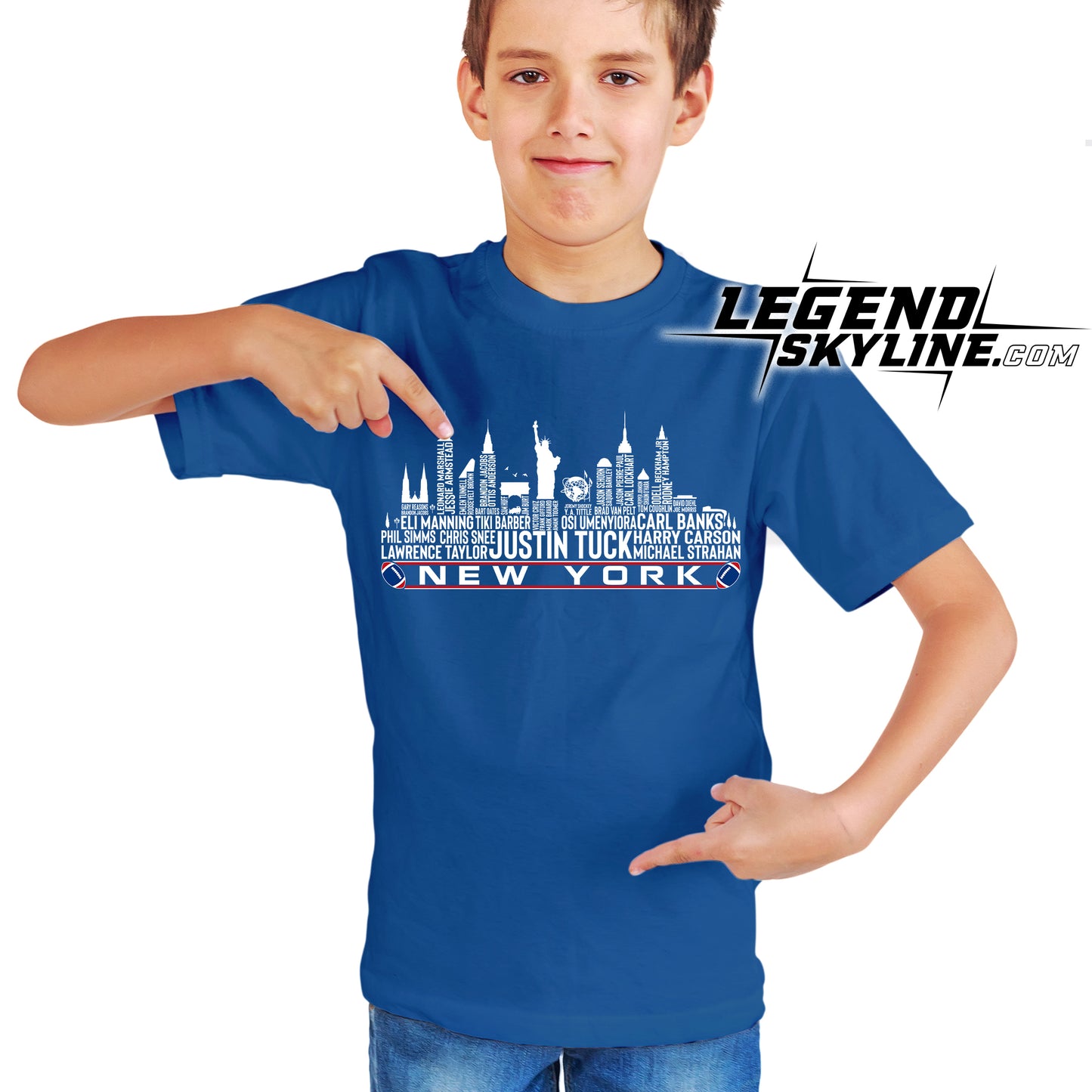New York Football Greatest Of All Time Team Legend New York City Skyline Shirt