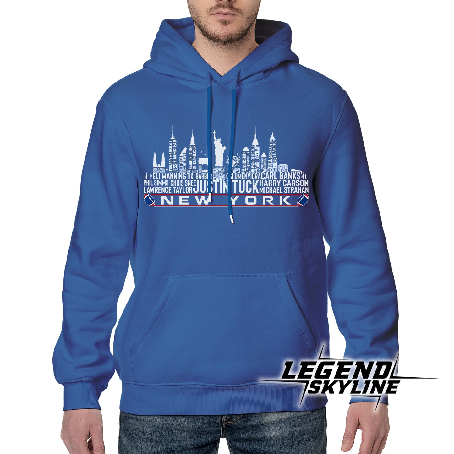 New York Football Greatest Of All Time Team Legend New York City Skyline Shirt