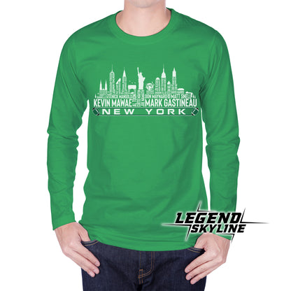 New York J Football Greatest Of All Time Team Legend New York City Skyline Shirt