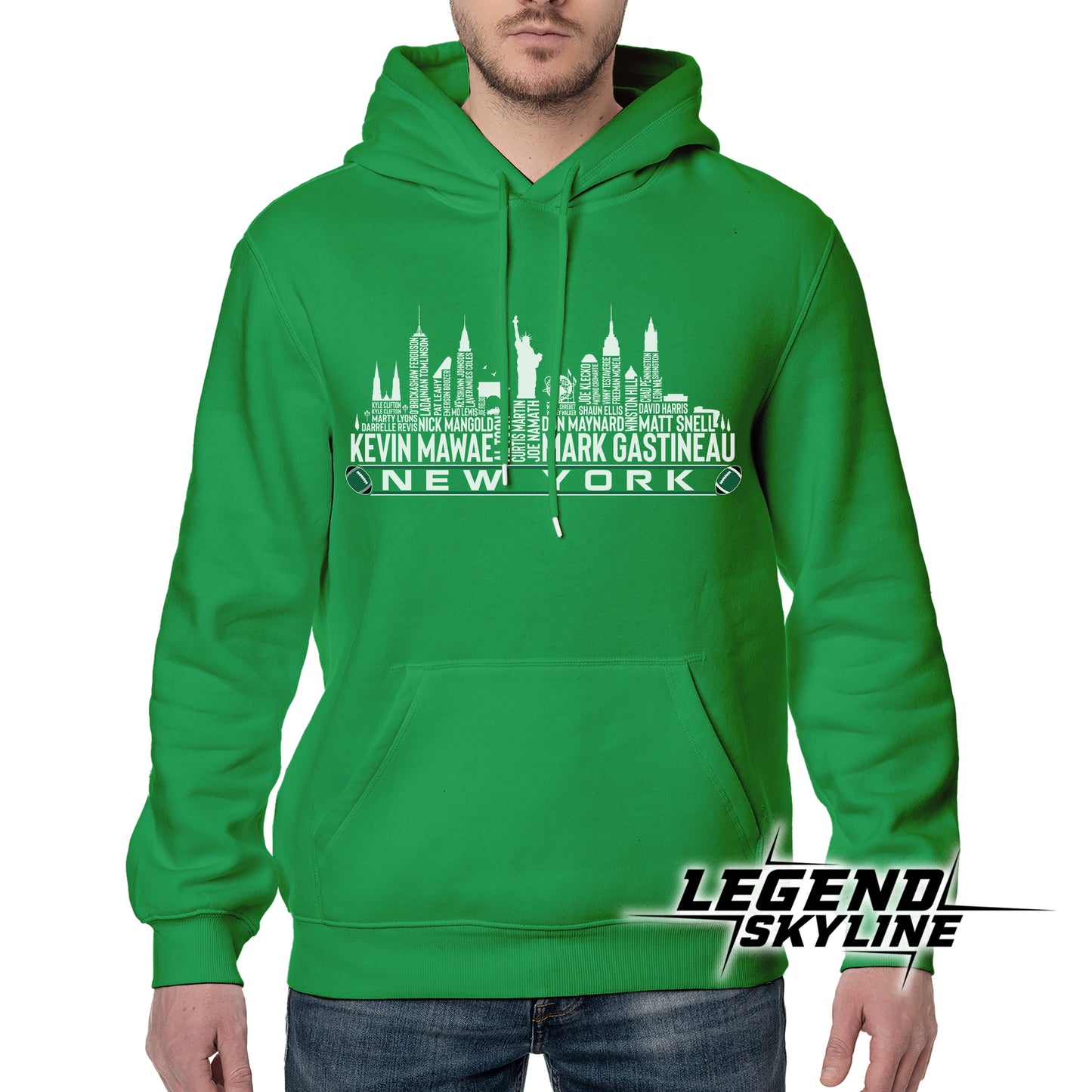 New York J Football Greatest Of All Time Team Legend New York City Skyline Shirt
