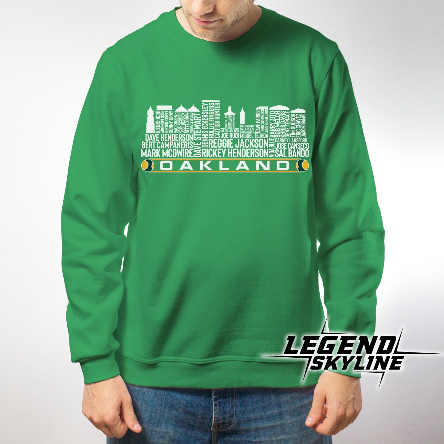 Oakland Baseball Greatest Of All Time Team Legend Oakland City Skyline Shirt