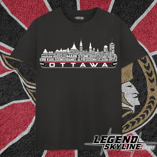 Ottawa Hockey Team All Time Legends Ottawa City Skyline Shirt