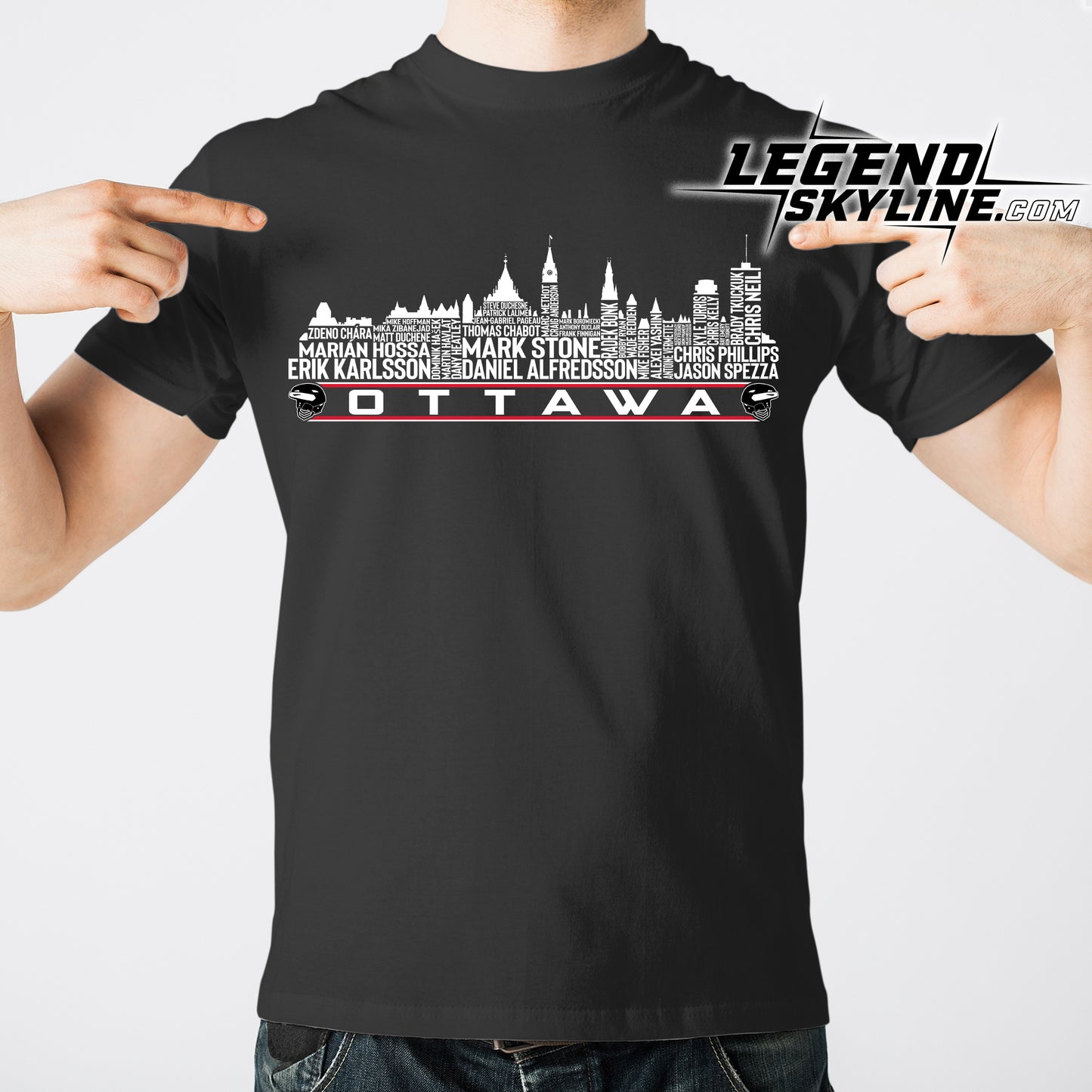 Ottawa Hockey Team All Time Legends Ottawa City Skyline Shirt