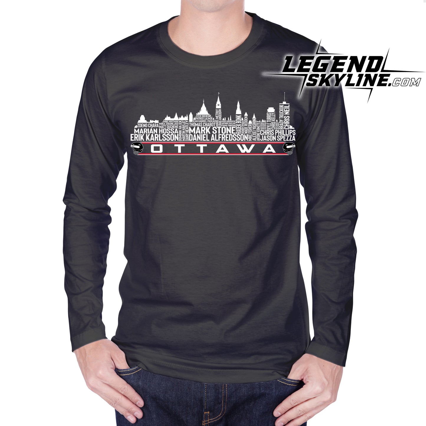 Ottawa Hockey Team All Time Legends Ottawa City Skyline Shirt