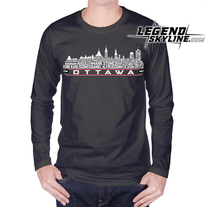 Ottawa Hockey Team All Time Legends Ottawa City Skyline Shirt
