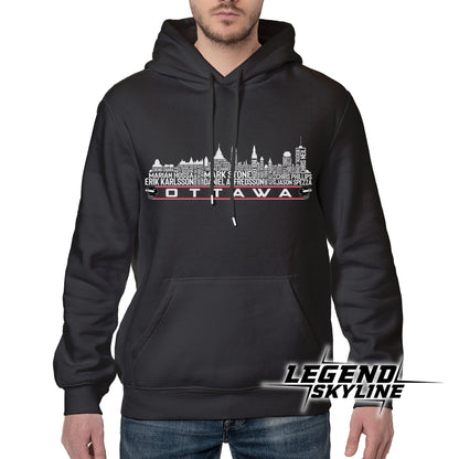Ottawa Hockey Team All Time Legends Ottawa City Skyline Shirt