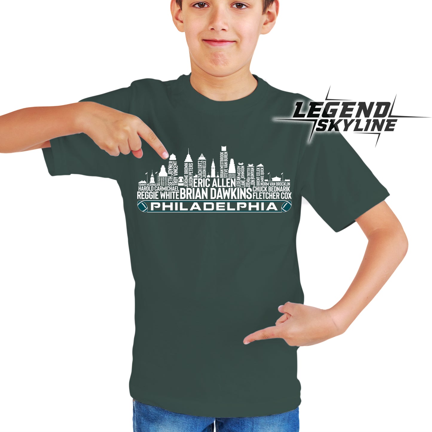 Philadelphia Football Greatest Of All Time Team Legend Philadelphia City Skyline Shirt