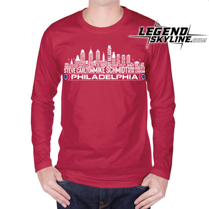 Philadelphia Baseball Greatest Of All Time Team Legend Philadelphia City Skyline Shirt